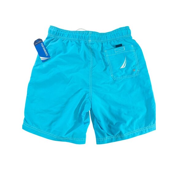 Nautica Mens S Swim Trunks Blue Quick-Dry Nylon Drawstring Elastic Waist - Picture 2 of 9